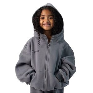 NWT COMFRT Cloud Zip Wolf Grey Kid’s Hoodie Size Extra Small